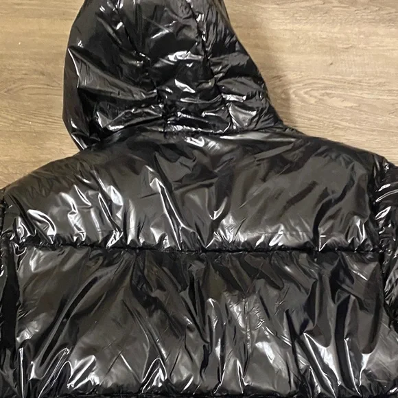 WESC Shiny Men’s Black Puffer Jacket with Hood